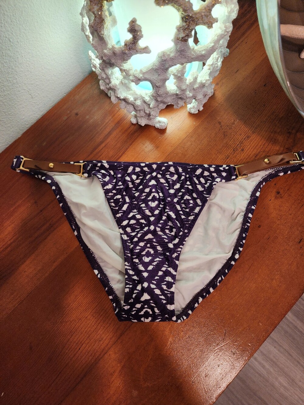NEW! VIX PAULA HERMANNY SZ M Purple Geometric Bikini Bottom